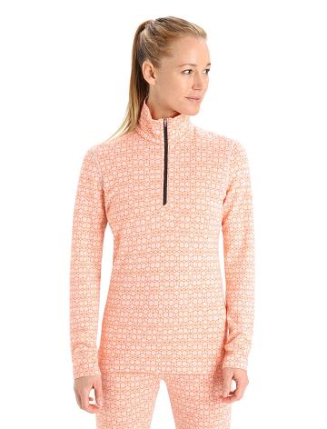 Snow / Flash Women's Icebreaker Merino 250 Vertex Long Sleeve Half Zip Alpine Geo One Piece & Sets | USA 1793CTVE